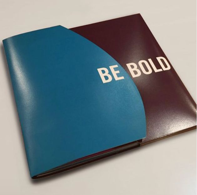 BE BOLD campaign brochure with die-cut cover